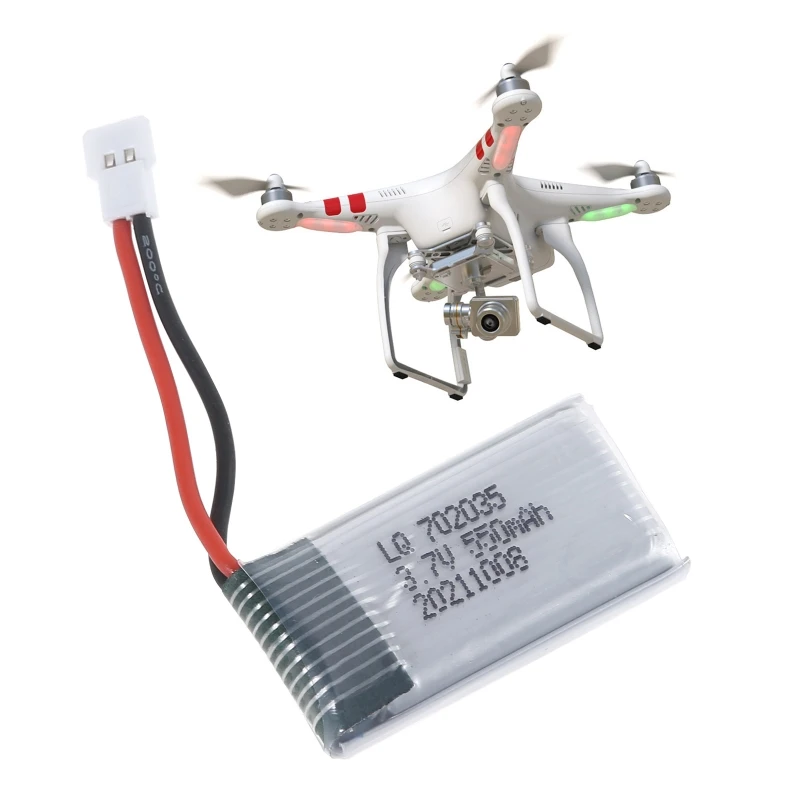 5pcs RC Drone Batterie, 3.7V 550mAh RC UAV Batterie de Secours, Batterie Lipo Rechargeable de Remplacement Fit pour Hubsan X4 H107 H107L H107D MJXRC F47 DFD F180 RC Quadcopter