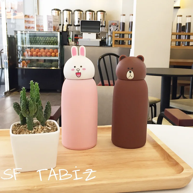 

Korean-style Creative Insulated Cup Student Portable Compact Water Bottle Fresh Simple Cute Literature And Art Online Celebrity