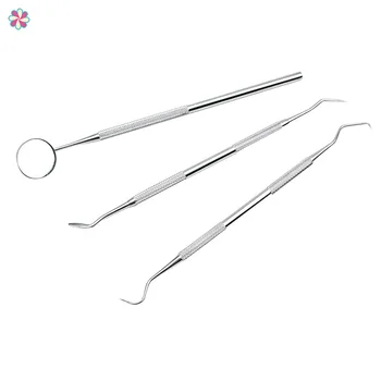 

3 Pcs/Set Dental Oral Care Set Stainless Steel Dental Probe Cleaning ToolCY