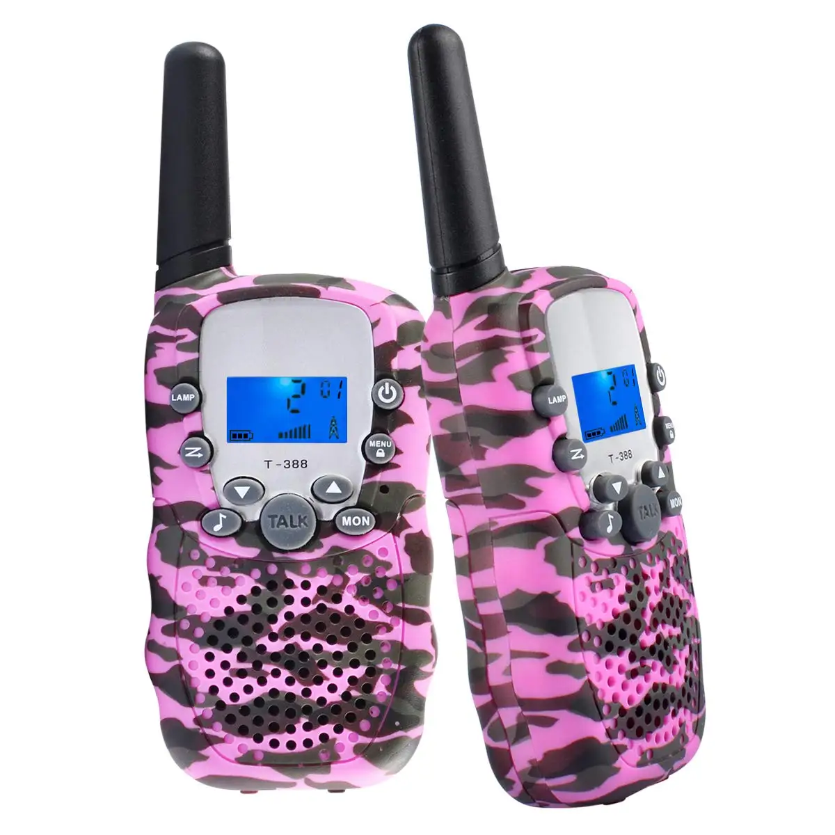 Розовый 1 пара детская рация для Motorola Mini Детский Открытый Автоматический режим walkie talkie гаджет с ЖК-дисплеем - Цвет: Розовый