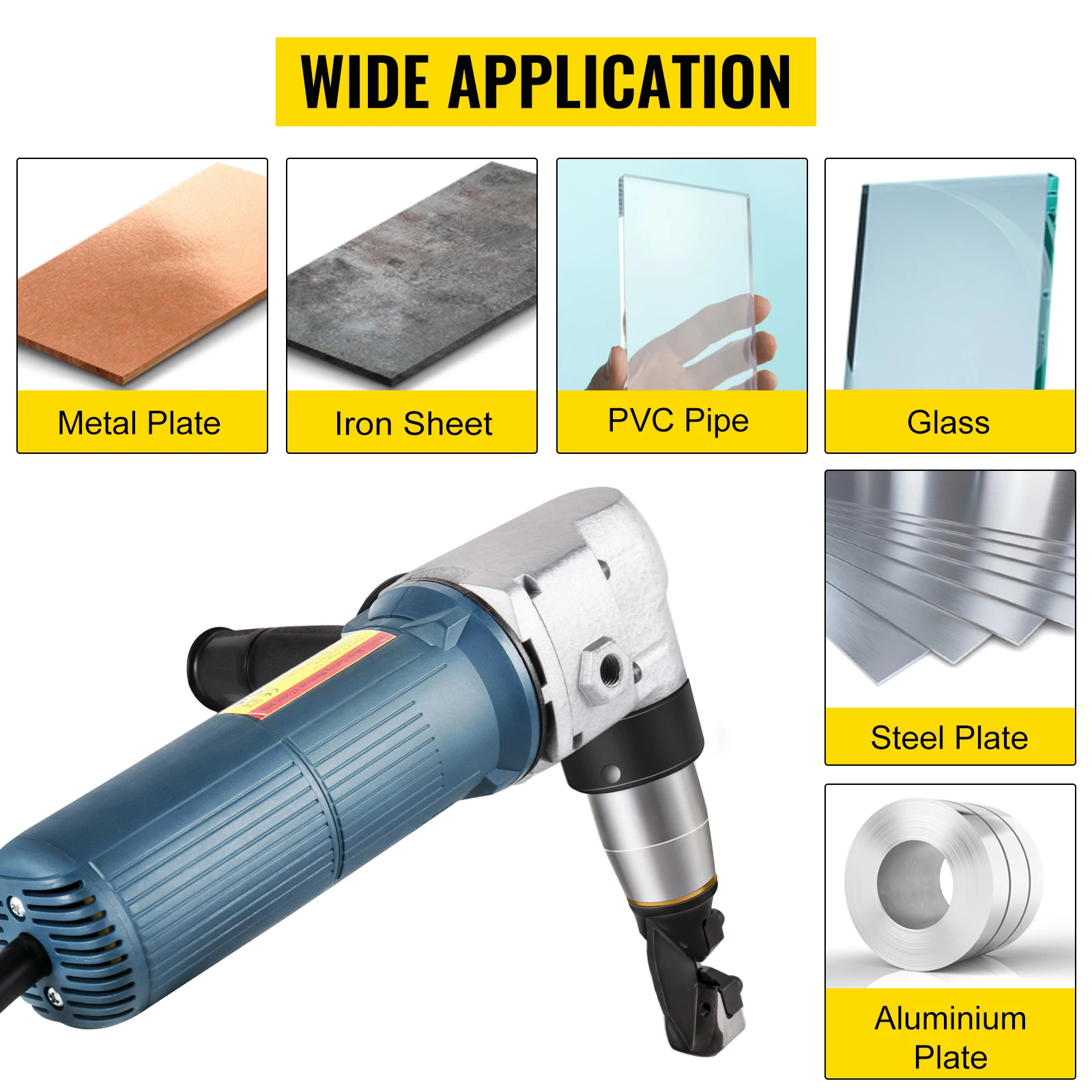 VEVOR 380W 625W Electric Metal Nibbler Corded Shears Cutter 1.8MM 4MM Cutting Thickness for Sheet Metal Stainless Steel Plastic 2