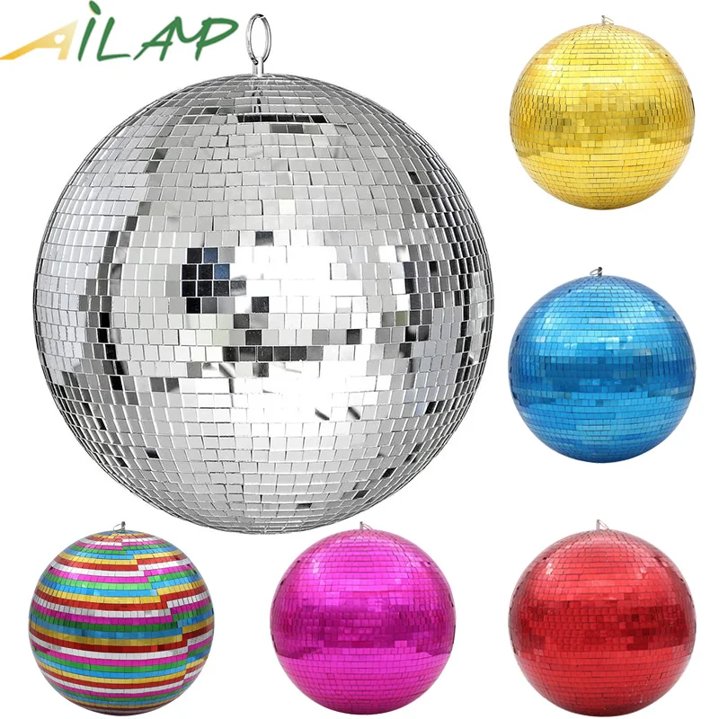 

30cm mirror disco ball stage light rotating glass ball big Party Decorations ktv bar dj lighting reflection colorful mirror ball