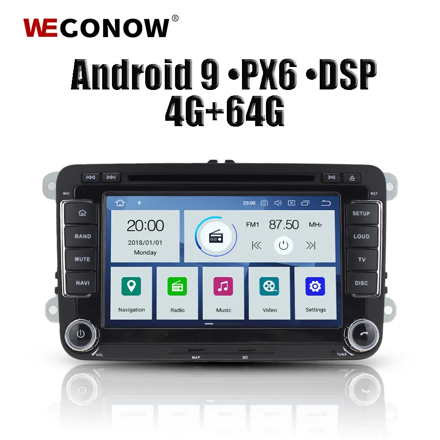 PX6 DSP HD ips 8 ''Android 9,0 4G 64G радио BT карта Wifi TPMS автомобильный DVD gps плеер для VW POLO GOLF PASSAT B5 B6 Tiguan 2004-2012