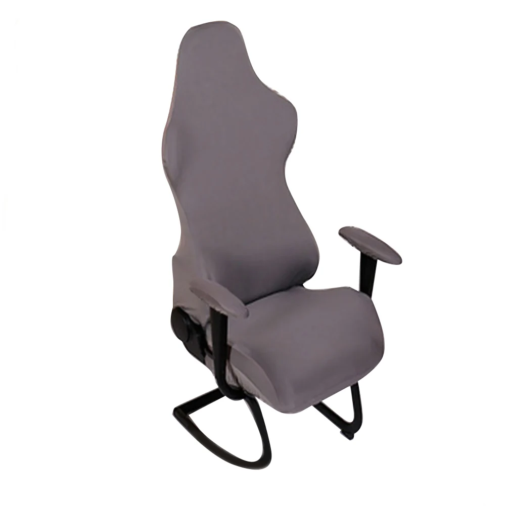 Моющиеся Чехлы для игровых стульев, полиэфирные эластичные съемные защитные компьютерные сиденья, мягкие офисные декоративные кресла из спандекса - Цвет: Grey