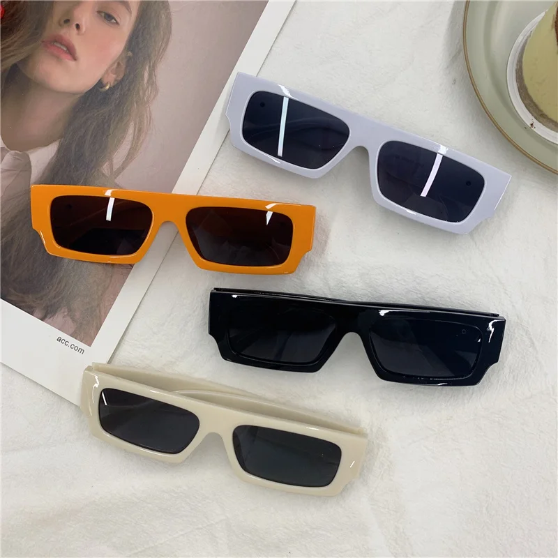 Rektangulära retro solglasögon vintage design mode unisex_voghion.com