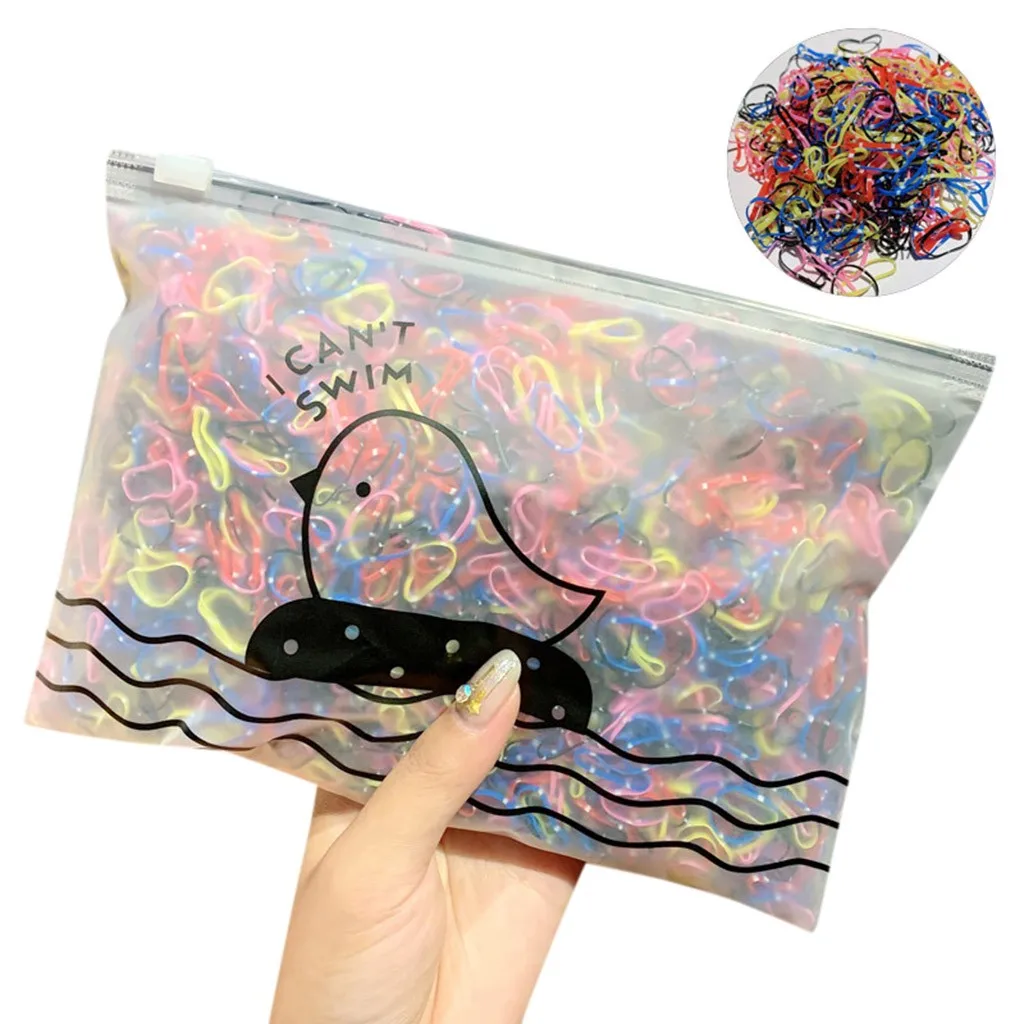 1000Pcs/Pack Colorful Small Disposable Hair Bands Scrunchie Girls Elastic Rubber Band Ponytail Holder Fashion Hair Accessories goody hair clips