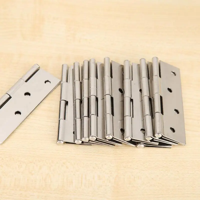 

10pcs/set 8 Holes Hinges Connectors Stainless Steel Interior Door Hinges Furniture Hardware for Window Cabinet Cupboard