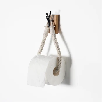 

Wall-mounted wooden tissue holder bedroom living room toilet decoration hand-woven decorative paper holder toilet paper holder