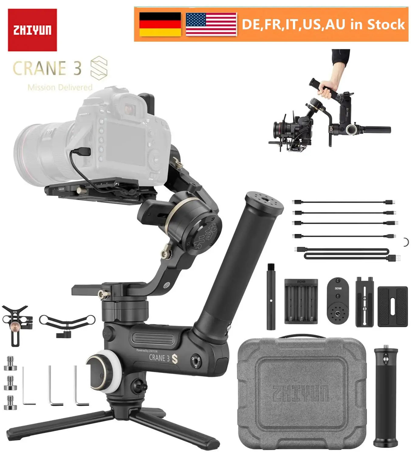 3 осевой Ручной Стабилизатор ZHIYUN Crane 3S E/3S Выдвижная рукоятка полезная нагрузка 6 5