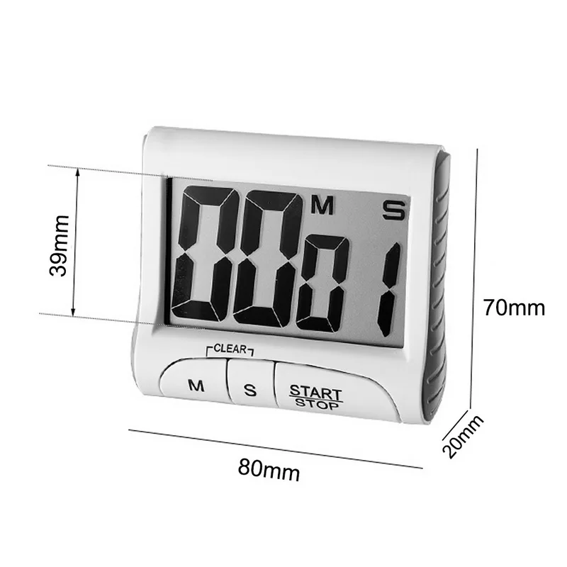 Портативный ЖК-цифровой кухонный таймер для приготовления пищи Громкая сигнализация электронные гаджеты Счетчик-вниз часы напоминание Магнитный секундомер