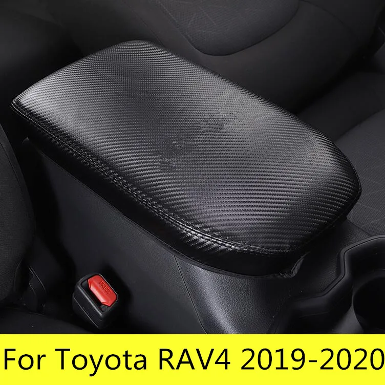 Super fiber Carbon Or Black Leather Car Central Armrest Cover For