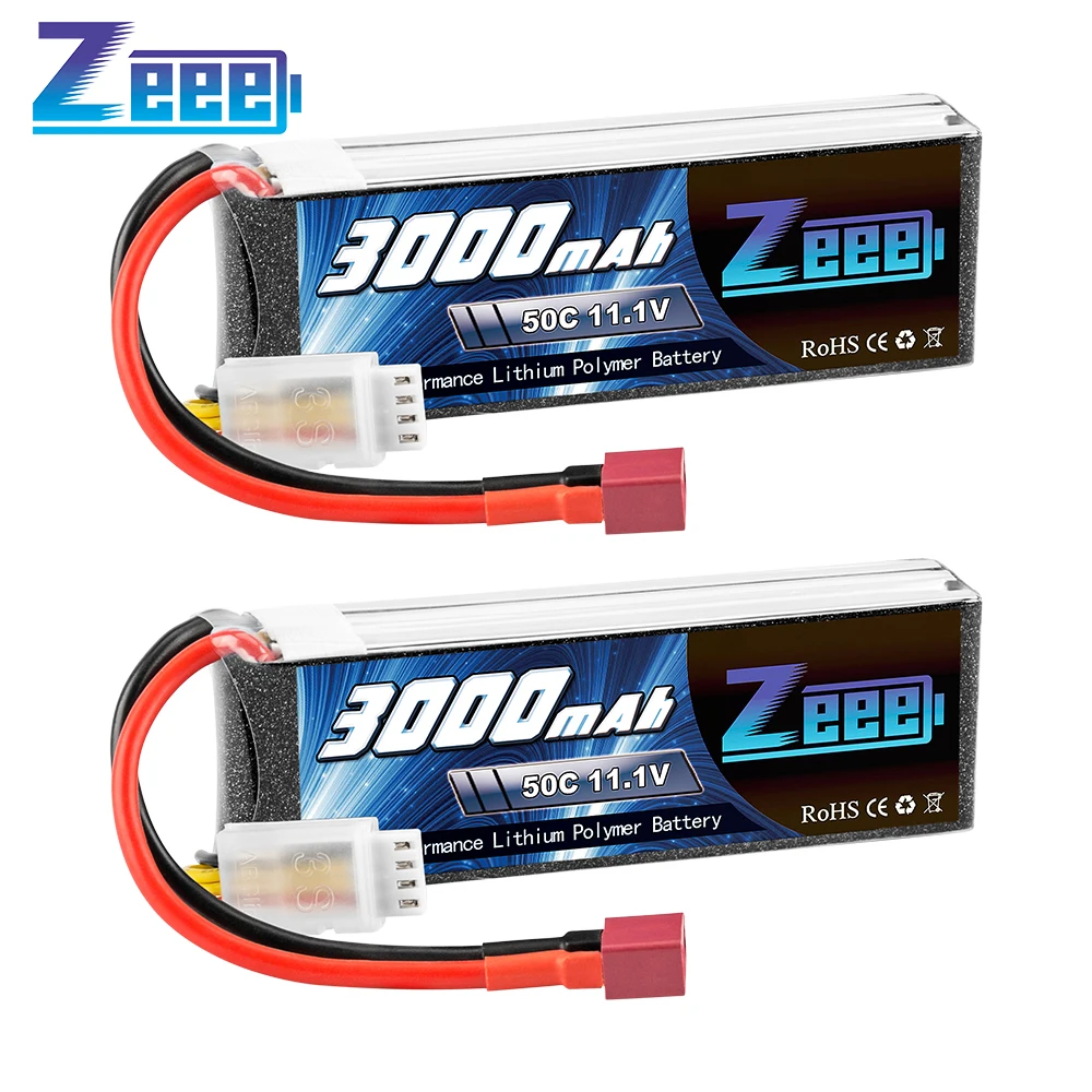 2 единицы Zeee 11 1 V 50C 3000 мАч 3S Lipo Батарея Softcase с деканов для RC вертолет самолет