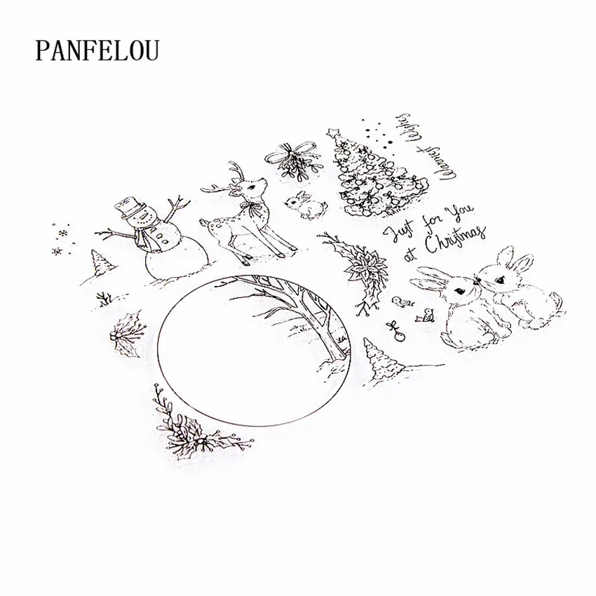 PANFELOU, 18x14 см, Рождество, hakodate, прозрачные силиконовые резиновые штампы, мультфильм для скрапбукинга/Сделай сам, Рождество, свадьба