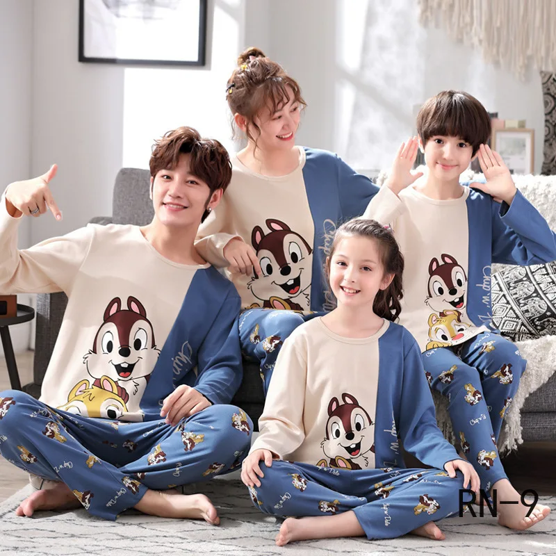 Детская одежда для сна Модный хлопковый пижамный комплект взрослых мамы и меня в