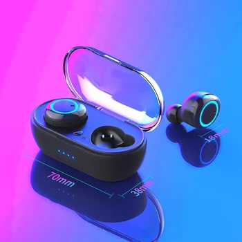 

Y50 Earbuds TWS Stereo Earphone Bluetooth 5.0 Wireless In-Ear Handsfree Mic Headset Mini 450mAh Gaming Earphone For IOS Android
