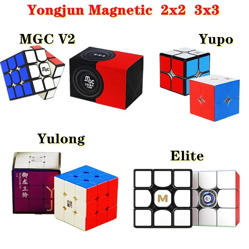 

YongJun 2x2x2 3x3x3 M Magnetic Yupo Cube YJ Yulong MGC V1 V2 M 2x2 3x3 Speed Magic Cubo MGC Elite magico puzzle cube Kids Toys