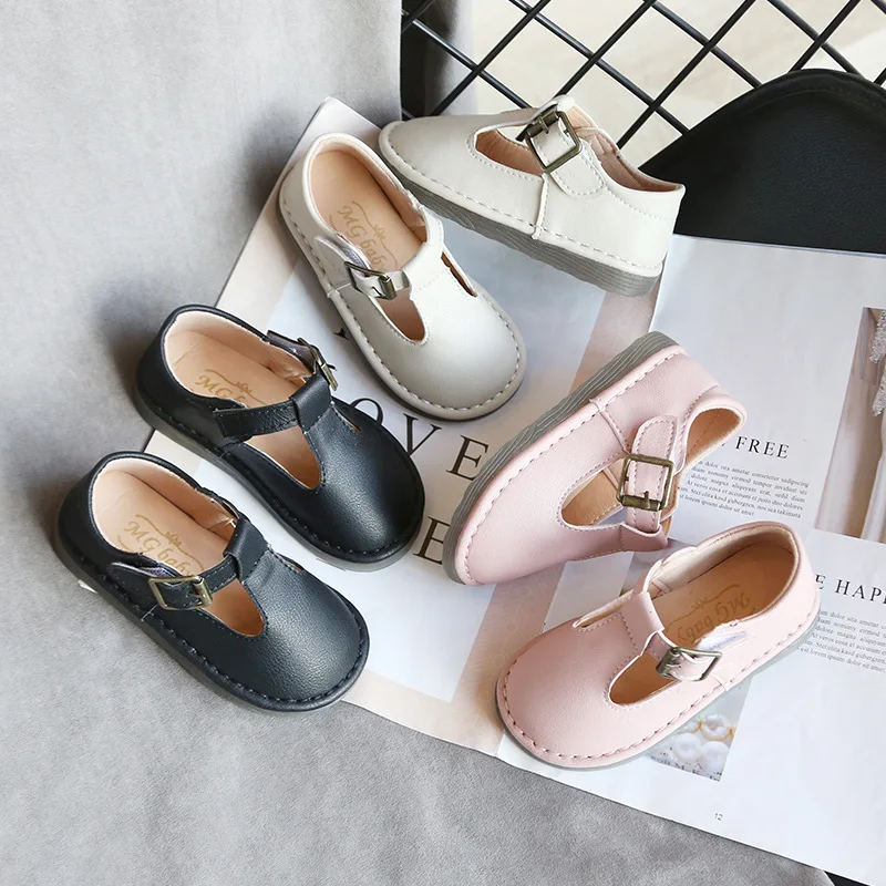 Туфли детские из ПУ кожи мягкие лоферы без застежки повседневная обувь для