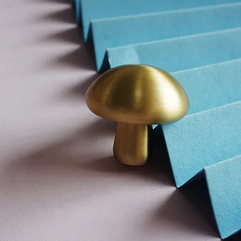 

KK&FING Nordic Light Luxury Mushroom Brass Cabinet Knobs and Handles Drawer Pulls Wardrobe Door Pulls Furniture Handle Hardware