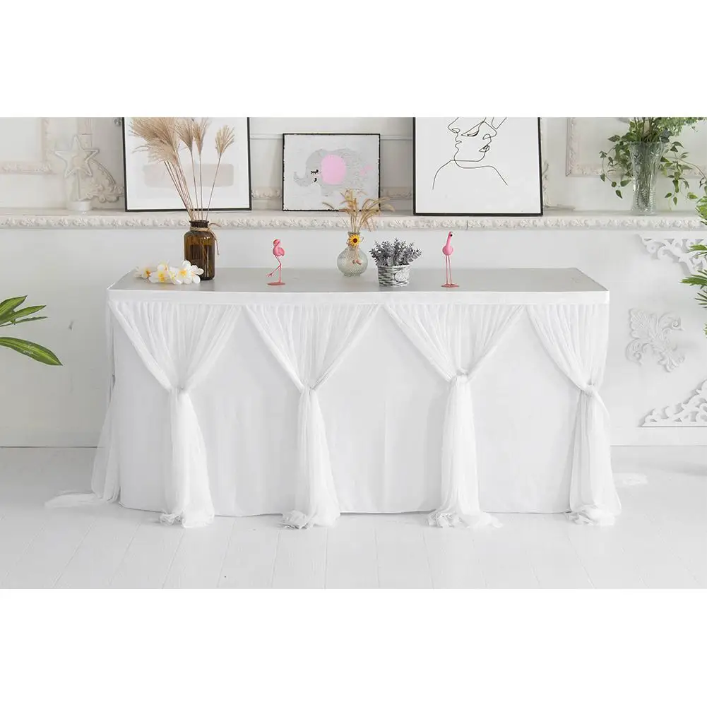 MeterMall полосатая стильная юбка для стола для круглого прямоугольного стола, детская Праздничная скатерть на день рождения, свадьбу
