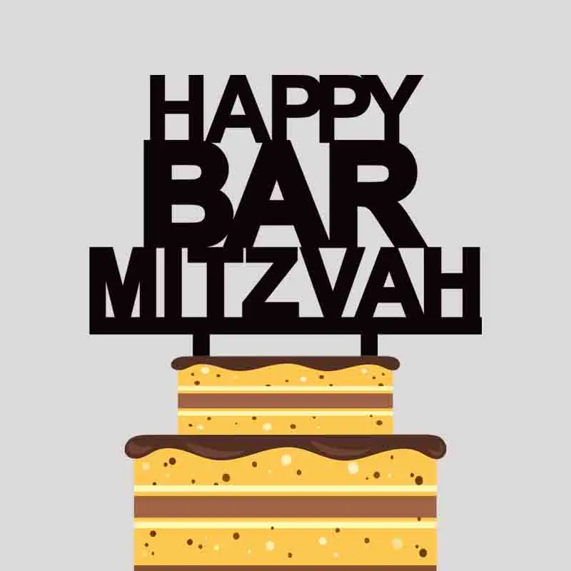 Персонализированные вечерние топперы для торта Happy Bar Mitzvah акриловые топперы для торта вечерние украшения для торта YC060