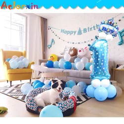 Décoration de fête d'anniversaire pour bébé, chapeau de dessin animé, disposition de ballons pour enfants, colonne gonflable numérique de 32 pouces 