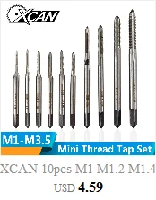 XCAN 1 шт. M2/M2.5/M3/M3.5/M4/M5/M6 титановое покрытие ручной кран HSS Метрическая прямая флейта резьбовой кран