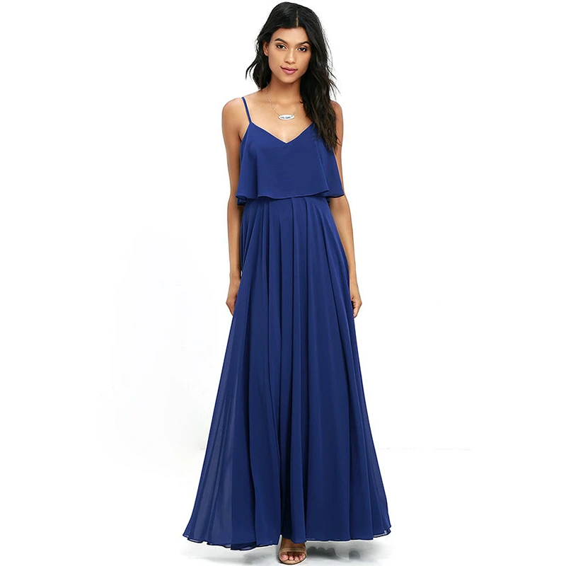 Индивидуальный заказ без рукавов Повседневное платье на бретельках с глубоким