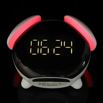 

Colourful Night Light Led Clock Light Chargeable 2000mAh Night Lamp Children Bedroom Beside Lamp Alarm Nightlight