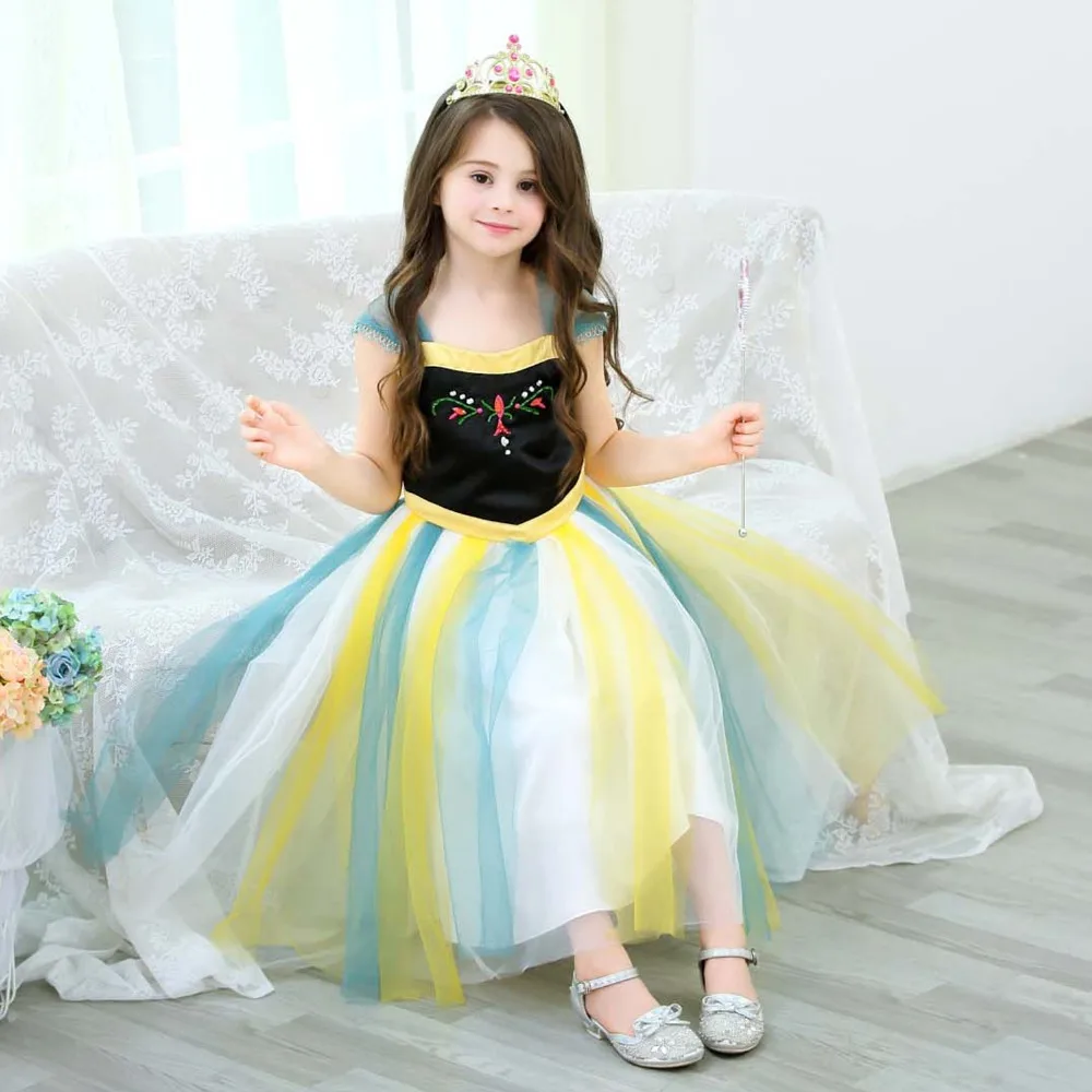 Disney Хэллоуин лед в романтическом стиле с принцессами Анной платье принцессы с героями мультфильма «Холодное сердце» Анан платье принцессы