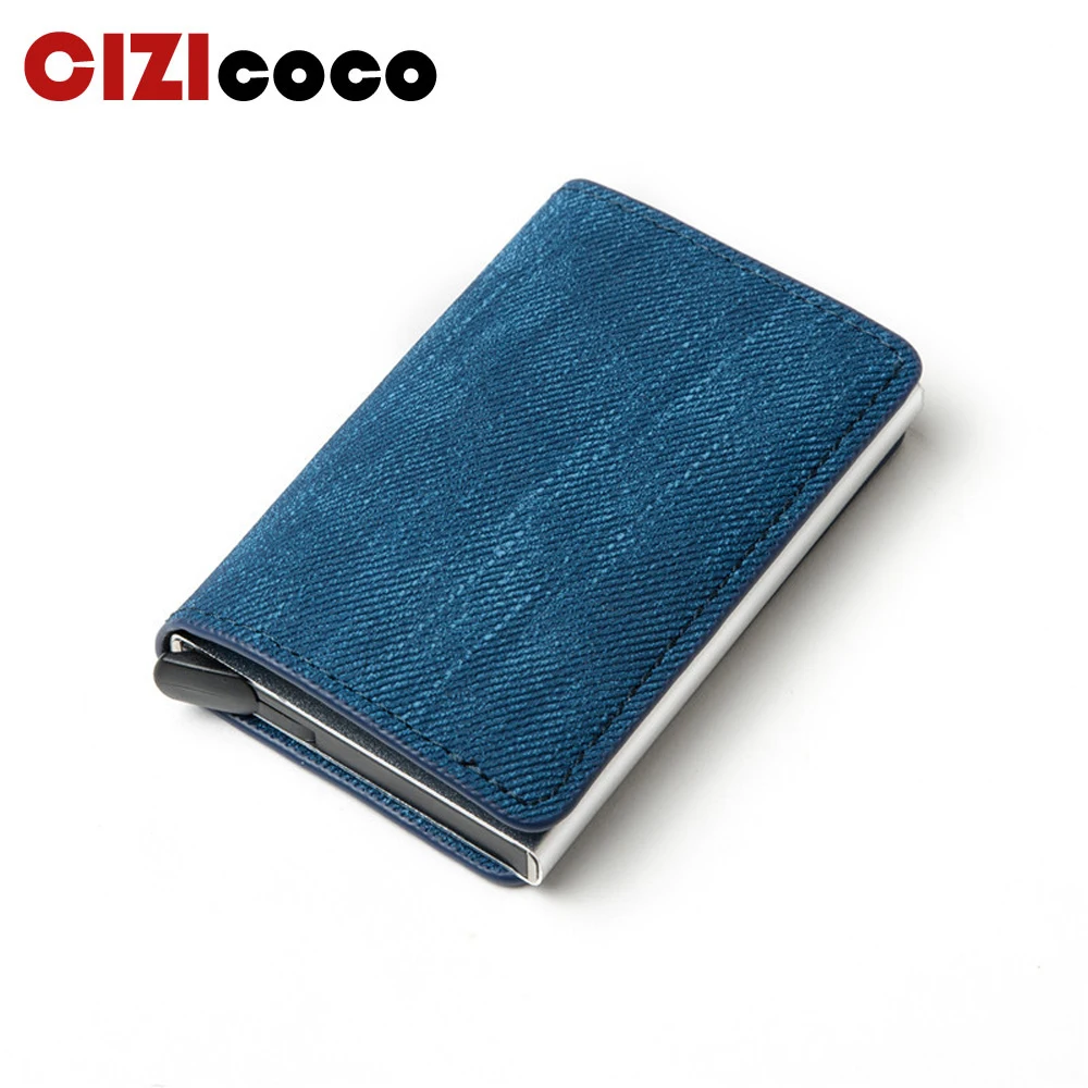 Women Wallet Card-Holder Id-Case Anti-Theft-Clutch Business Metal Rfid Blocking New Pop-Up