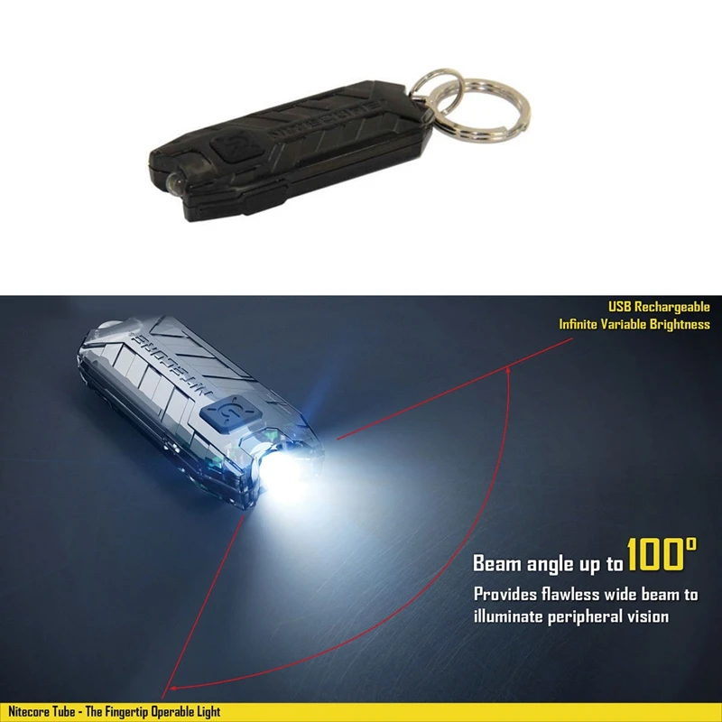 BMBY-NITECORE 45 Люмен Usb Перезаряжаемый мини брелок светодиодный фонарик Edc фонарь