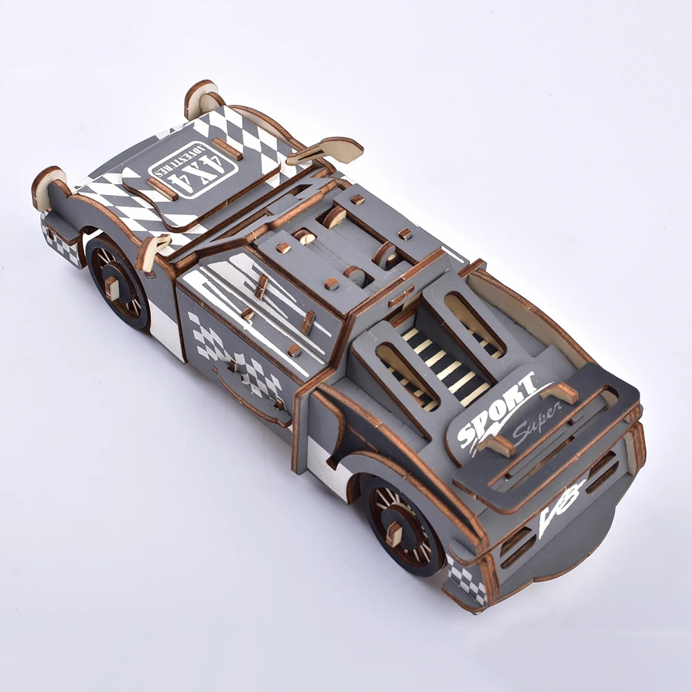 Деревянный 3D спортивный гоночный автомобиль Пазлы DIY Сборная модель обучающая детская игрушка ручная модель Лобзики игрушки подарок