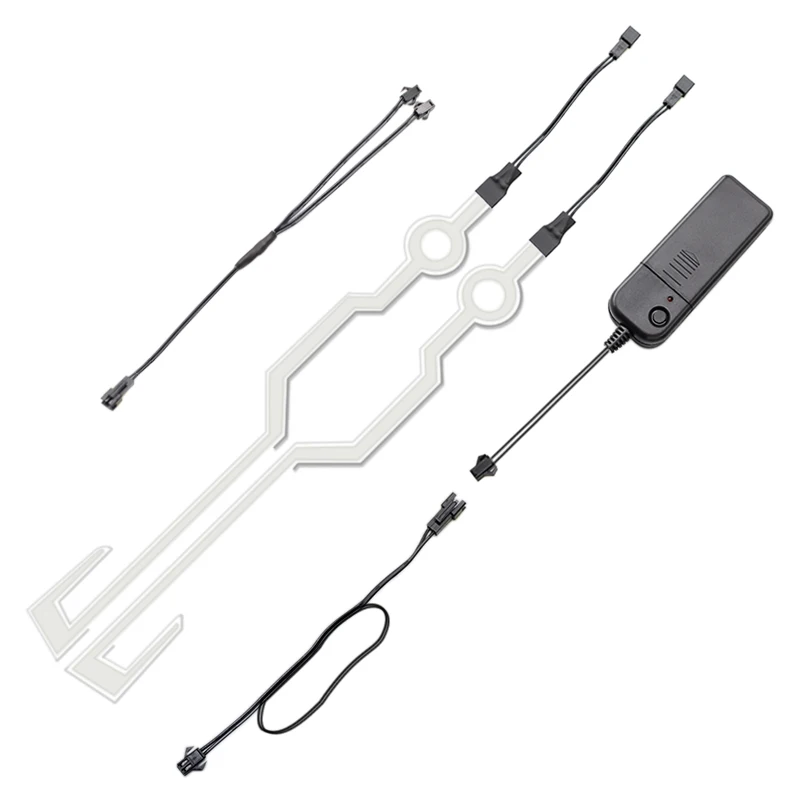 2 Pcs Motorcycle Helmet Night Riding Cold Lights Kit  Signal Flashing Stripe LED Luminous Sticker Universal Waterproof Durable