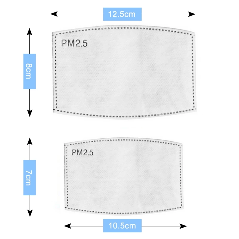 

kids face mask PM2.5 Anti Haze Mouth Mask Replaceable Filter-slice 5 Layers Non-woven Activated Carbon Filter face Masks Gasket