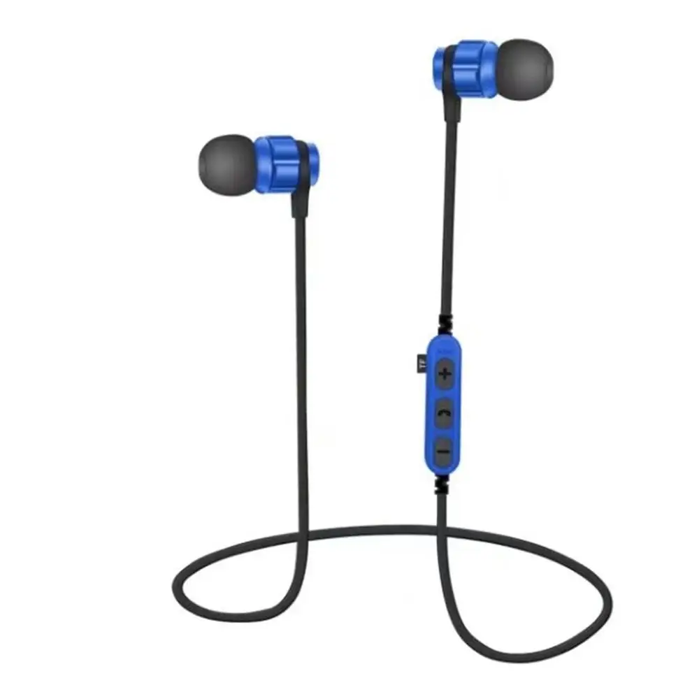 Синий Магнитные музыкальные Bluetooth 4,1 наушники спортивные беговые беспроводные Bluetooth наушники с микрофоном для телефона - Цвет: Синий