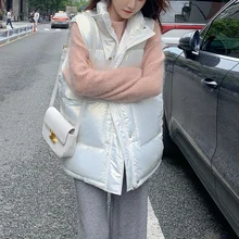 Autumn and Winter New Cotton Vest Thick Warm Women's Vest Waistcoat All-match Loose Waistcoat Vest Thick Coat Women Jackets