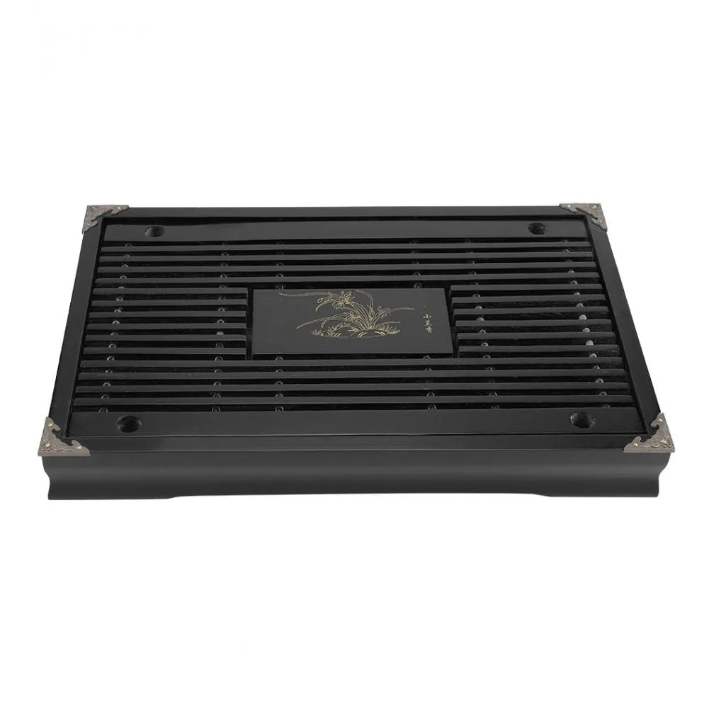 

Serving Table Japanese Style Drawer Water Storage Small Tea Tray Durable Home Office Rectangular Drainage Easy Clean Wooden