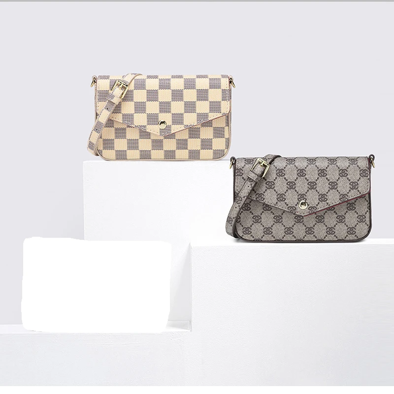 

KYYSLO Checkerboard Mini Lady bag One-Shoulder Women's Bag Europe and America Fashion Print Small Square Female Messenger Bag
