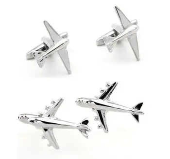 

20pairs/lot Quality Plane Cufflinks Classic Fighter Cuff Links Silver Airplane Gemelos Jewellery Men's Jewelry Accessory