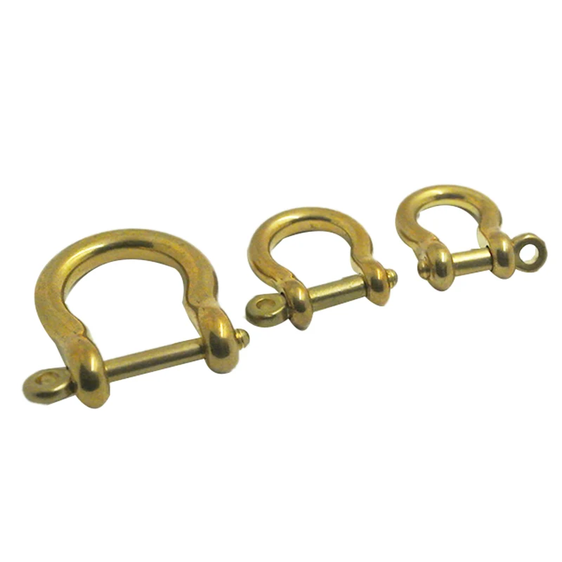 20PC Solid Brass Carabiner D Bow Shackle Screw Pin Joint Connect Key Chain Hook Leather Craft