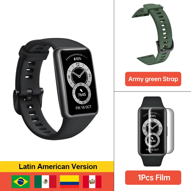 Global Version Huawei Band 6 Band6 SpO2 BT5.0 1.47'' AMOLED Screen Heart Rate Tracker 2-Week Life Braccialetto Relógio inte 