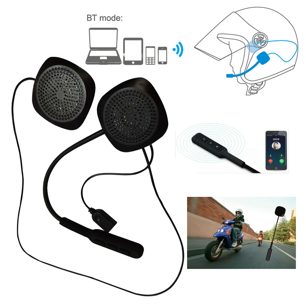 Стерео проводной портативный для мотоциклетного шлема наушники гарнитура Bluetooth перезаряжаемый эргономичный длинный режим ожидания