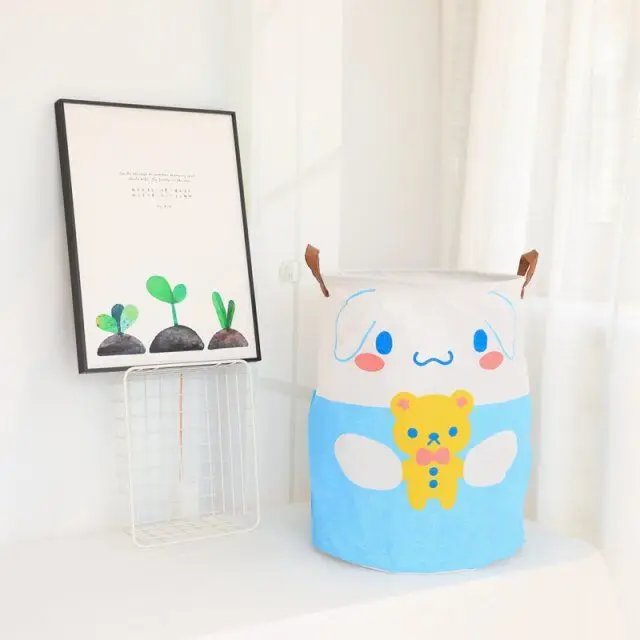Персонажи Little Twin Stars Melody Frog Cinnamoroll тканевая корзина складная сумка для хранения игрушки подарок#3315 - Цвет: Розовый