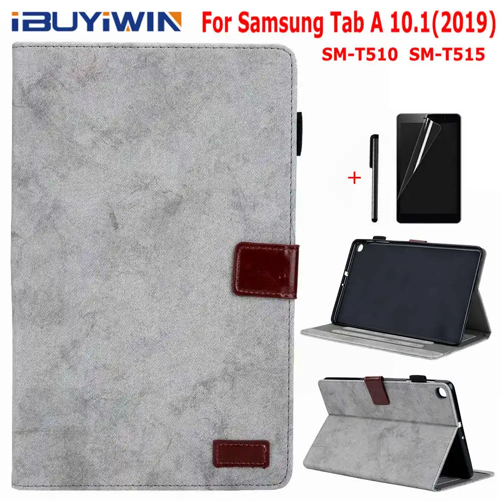 IBuyiWin ретро кожаный чехол для Samsung Galaxy Tab A 10,1 SM-T510 SM-T515 10," планшет Funda Capa TPU Чехол+ пленка+ ручка