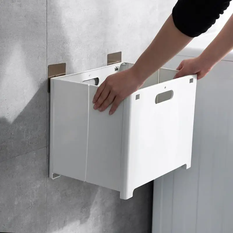Висячая корзина для грязной одежды Пластиковая Складная Большая корзина для хранения белья Ванная комната Водонепроницаемая корзина для хранения ведро