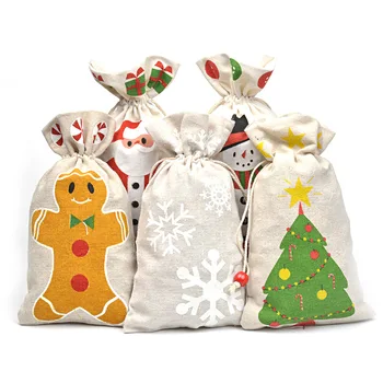 Torba na prezenty świąteczne nowa torba na pościel torba Pass Snowflake cukierki na Halloween torba torba ze sznurkiem torba na prezent mikołajkowy 2021 prezent tanie i dobre opinie CN (pochodzenie) Drewna Dropshipinh wholesale