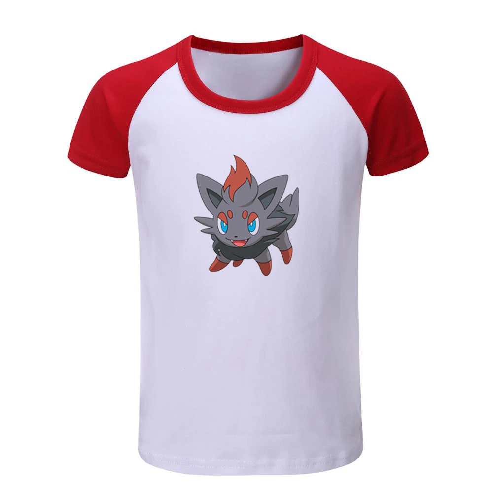 Популярные детские футболки с рисунком из мультфильма «Pokemon Oddish Zorua Wartortle Goldeen»; Детские футболки с графическим принтом; топы; Рождественский подарок - Цвет: JeKCR658D