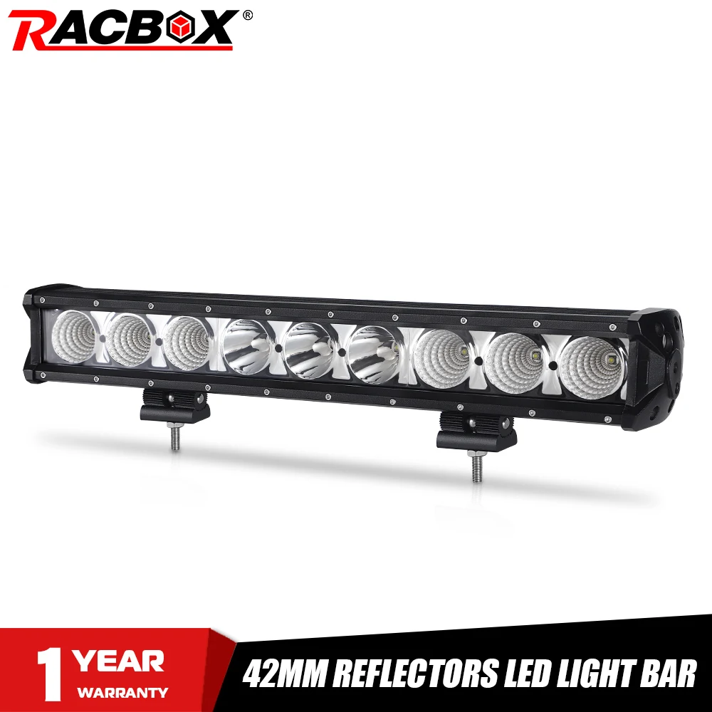 RACBOX 8 14 20 27 34 40 дюймов Однорядный светодиодный светильник для внедорожника 4WD грузовик ATV 12 в 24 в прицеп водонепроницаемый прожектор точечный рабочий светильник