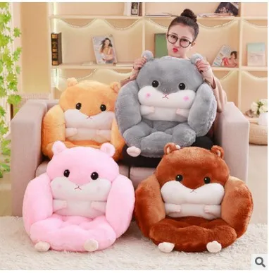 Cute Hamster Fully Surrounded Seat Cushion One-piece Office Car Cushion Plush Toys Thick Dining Chair Coaster