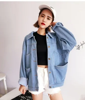 NO Fleece Новая зимняя куртка Для женщин джинсовая парка для девушек из джинсовой ткани пальто Теплые; больших размеров Размеры Осенне-зимняя Дамская обувь 9WT065 - Цвет: NO Fleece